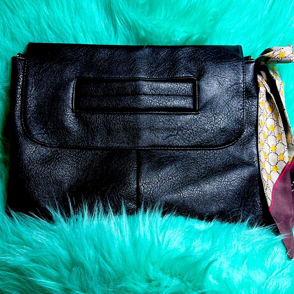 Large Soft clutch ; faux leather -